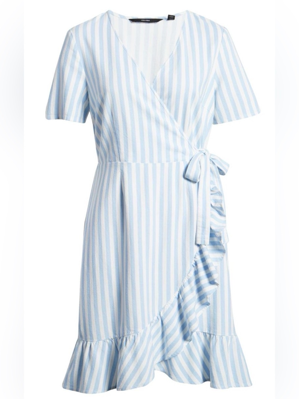 NWT M Vero Moda Helenmilo stripe wrap front linen blend dress.